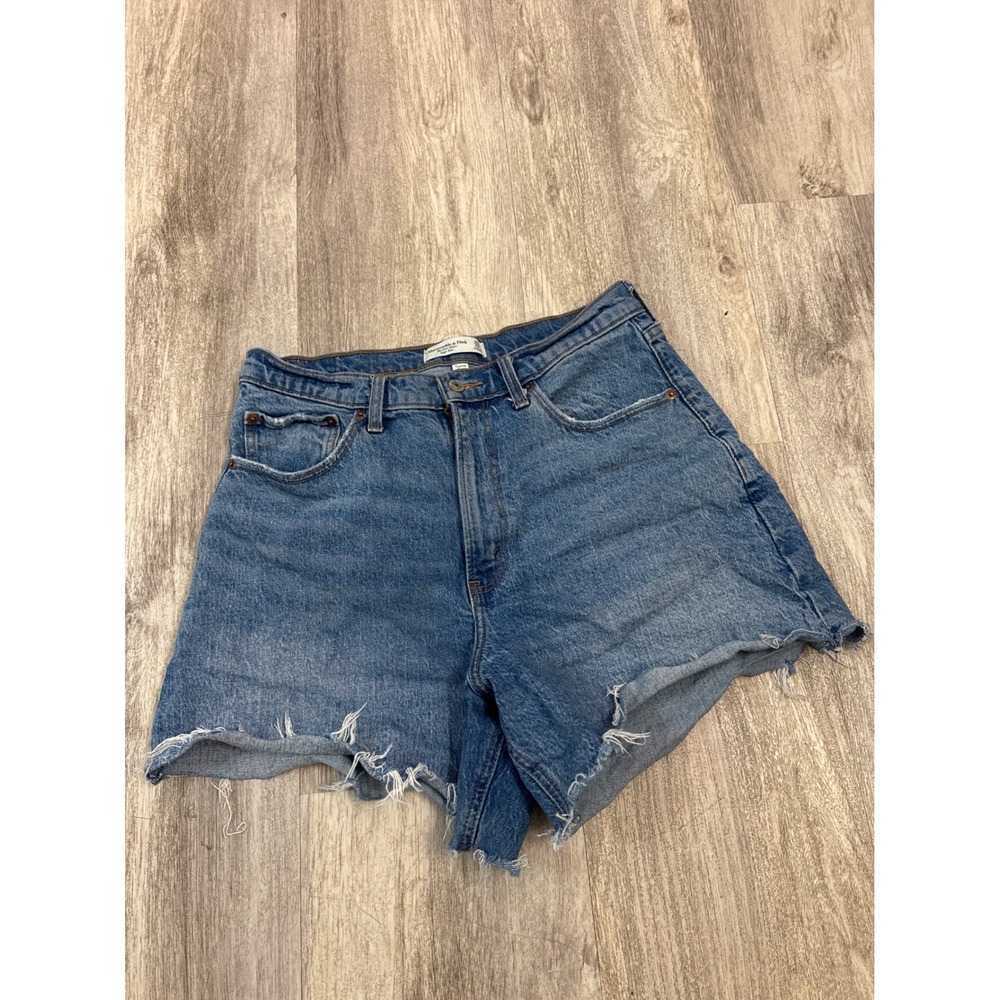Abercrombie & Fitch Curve Love The Dad Short High Rise Medium Wash Denim 30 10